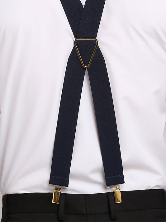 Plain Dark Navy Formal Suspenders