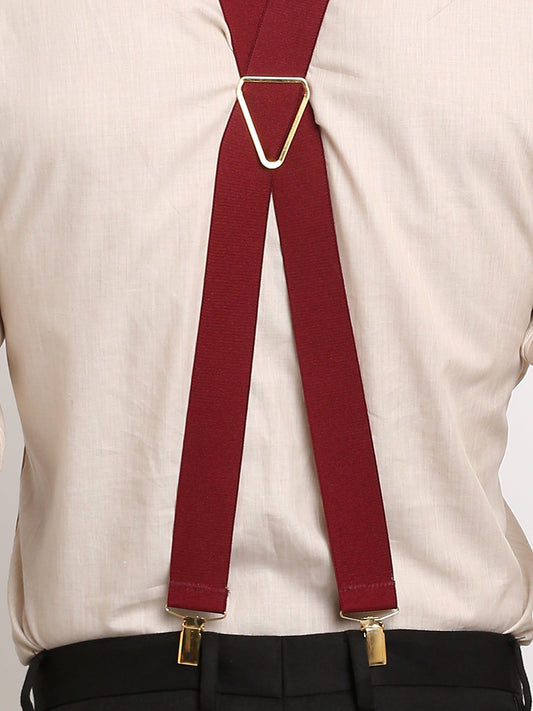 Plain Maroon Formal Suspenders