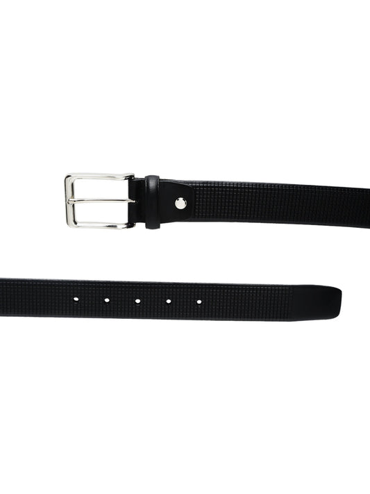 Square Grid Embossed Crafted Leather Belt