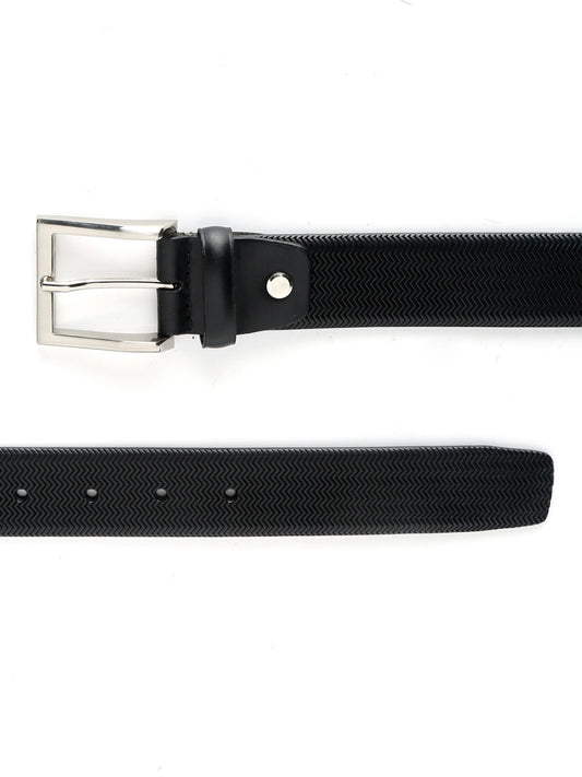 Premium Herringbone Texture Leather Belt