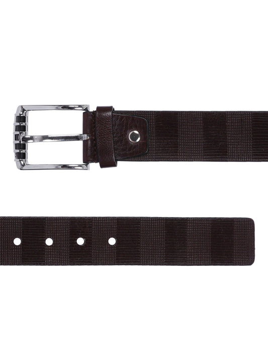 Pinstripe Embossed Leather Belt