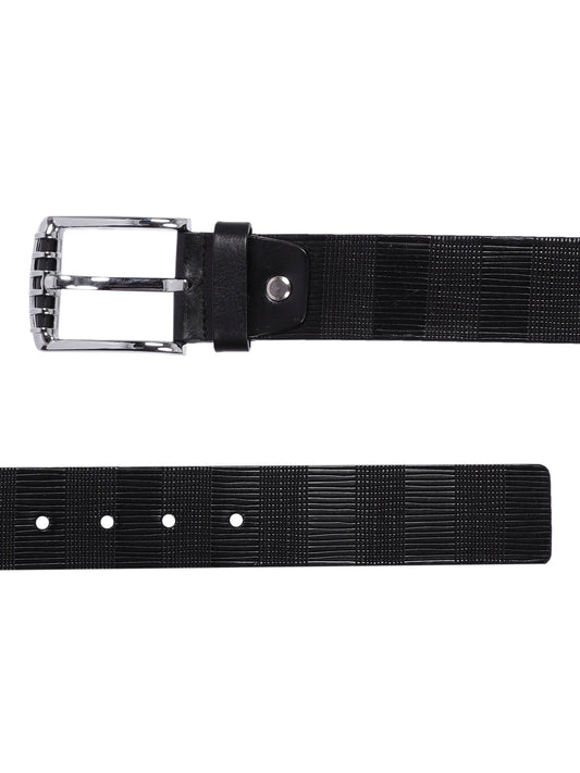 Pinstripe Embossed Leather Belt