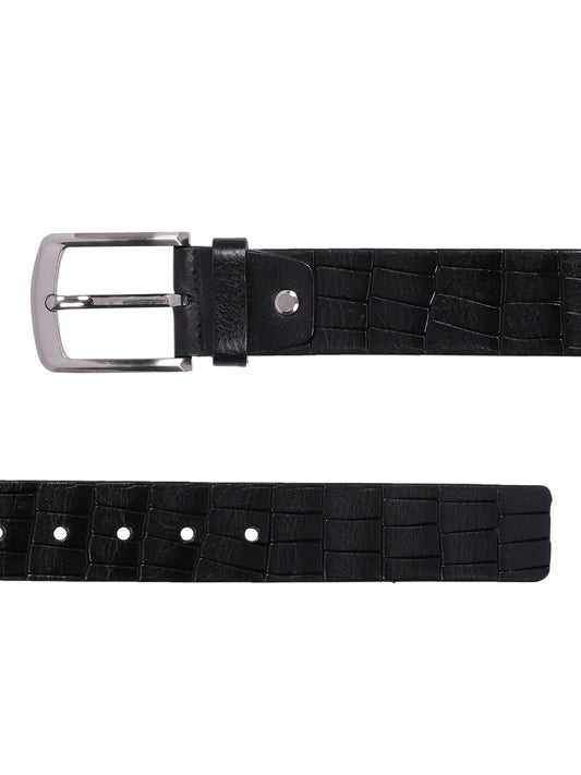 Crocodile Embossed Leather Belt