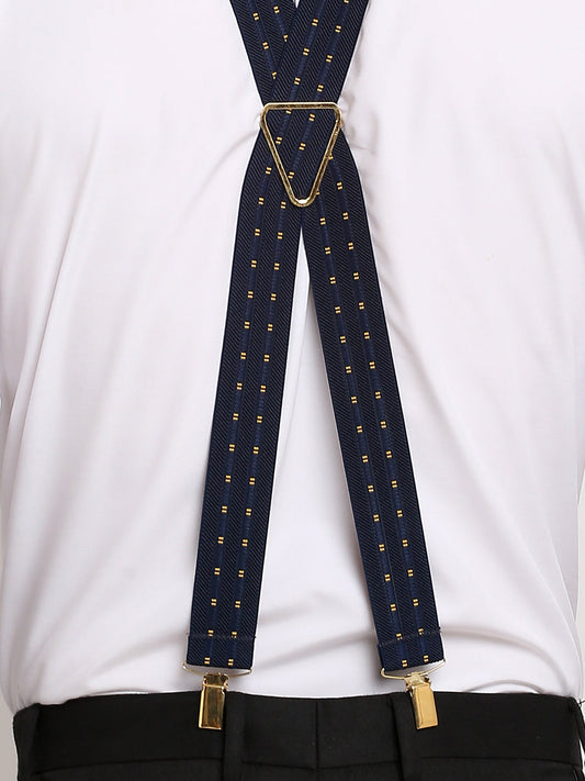 Navy Striped Suspenders