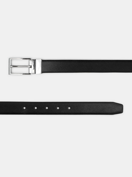 Plus Size Saffiano Reversible Leather Belt
