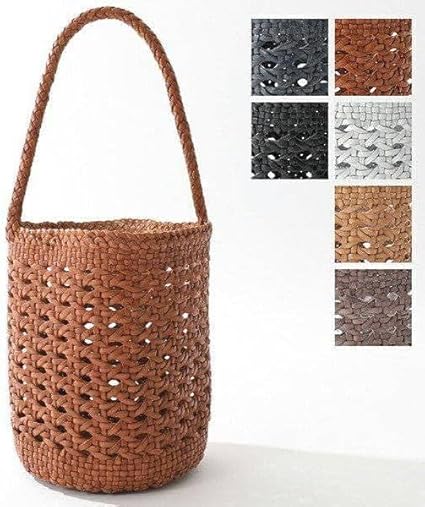 Cannage Pipe Bucket YOCO (Y99880CPB) Small Tote Bag in Hand-Woven Leather