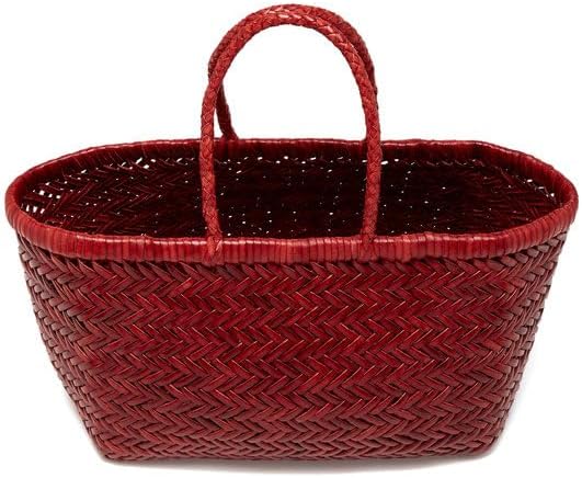 YOCO Small Triple Jump Handwoven Genuine Leather Tote Bag for Women, Woven Shoulder Handbag, Handmade Artisan Purse Y9988TJS