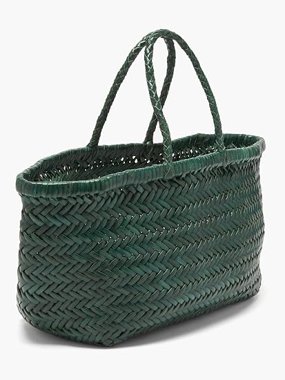 YOCO Small Triple Jump Handwoven Genuine Leather Tote Bag for Women, Woven Shoulder Handbag, Handmade Artisan Purse Y9988TJS