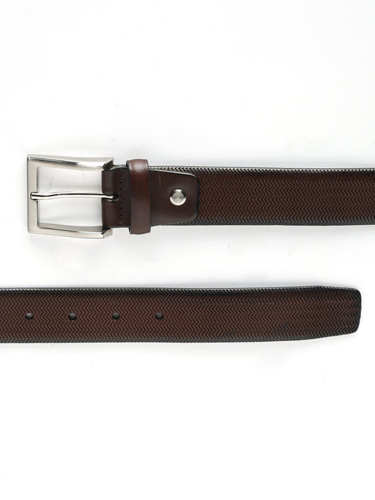 Premium Herringbone Texture Leather Belt