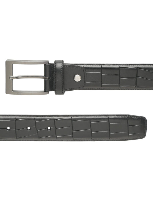 Crocodile Embossed Leather Belt