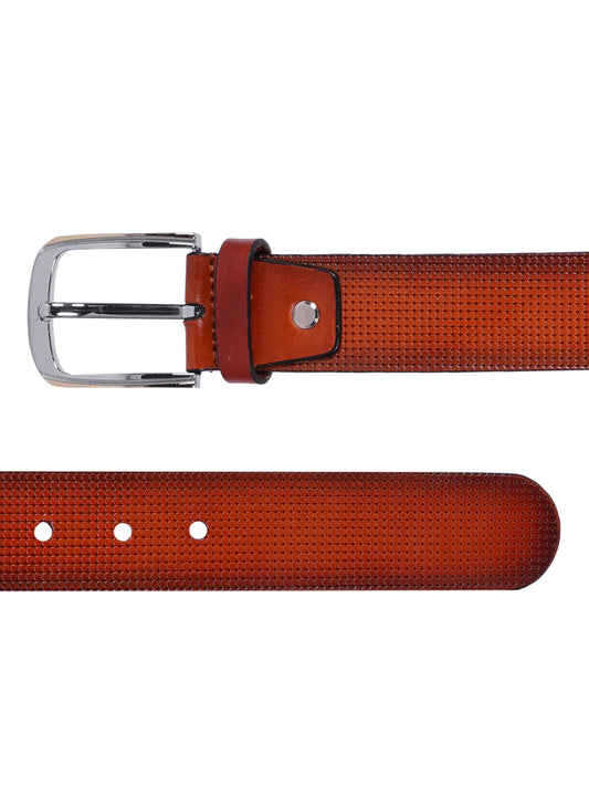 Micro Grid Texture Crafted Leather Belt
