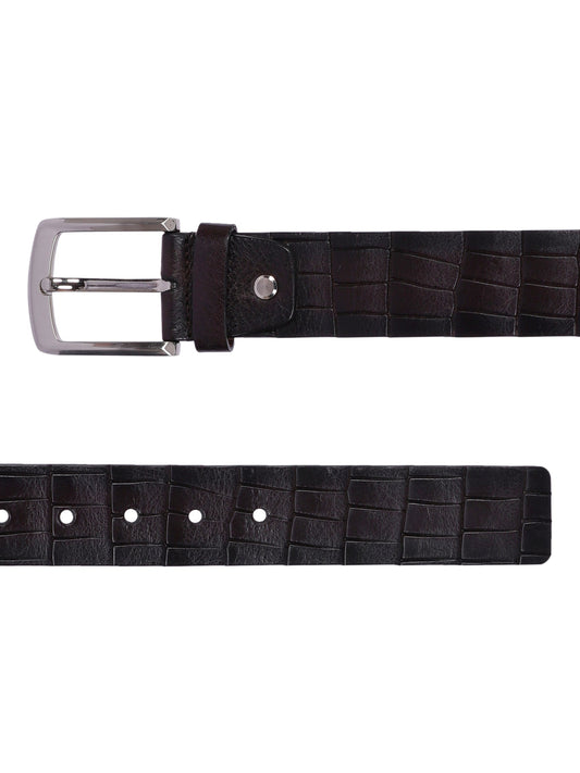 Crocodile Embossed Leather Belt