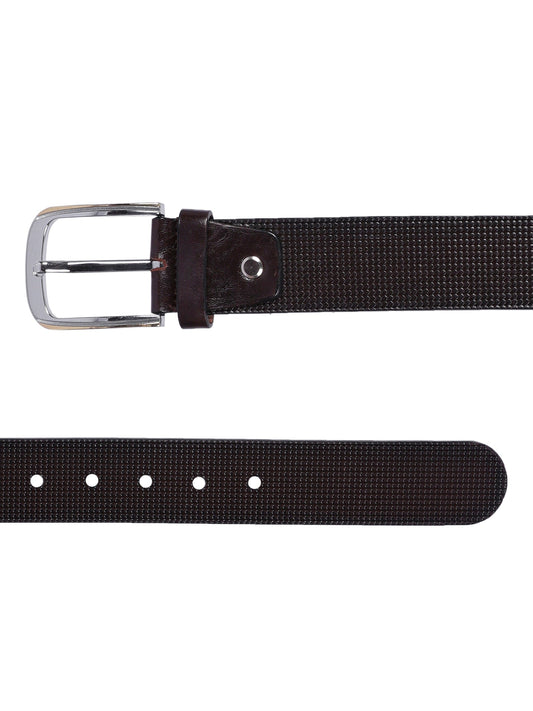 Micro Grid Texture Crafted Leather Belt