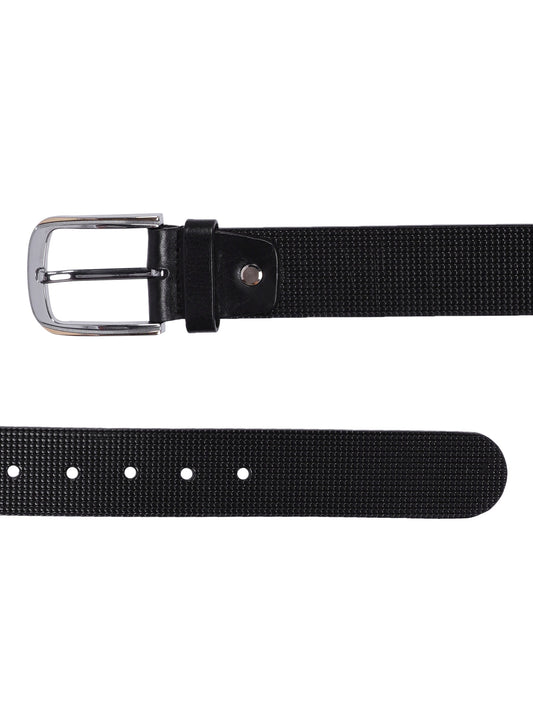 Micro Grid Texture Crafted Leather Belt
