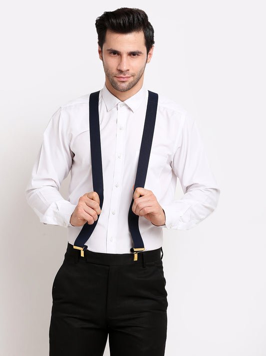 Plain Dark Navy Formal Suspenders