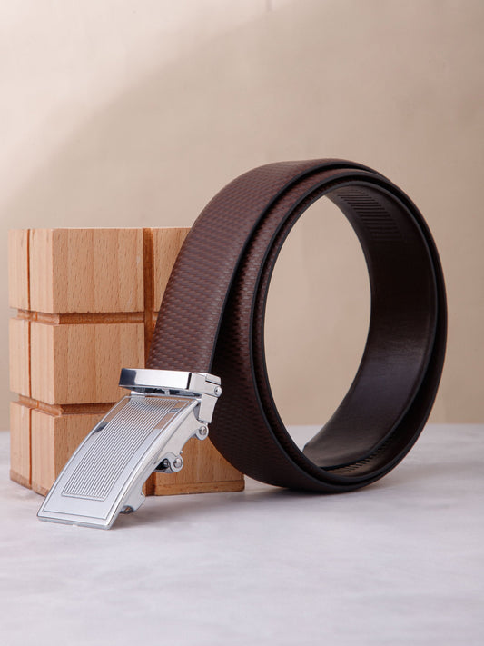 Plus Size Polished Autolock Leather Belt