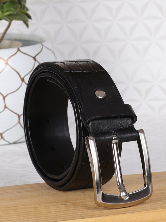 Crocodile Embossed Leather Belt