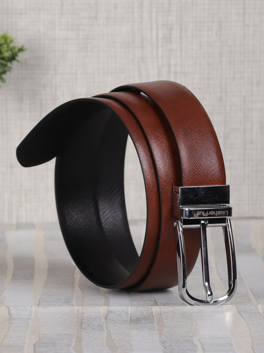 Crosshatch Textured Leather Belt